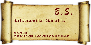Balázsovits Sarolta névjegykártya